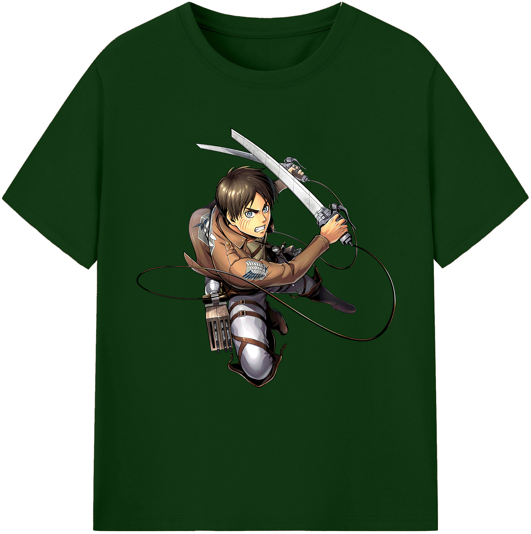 （画像用） 進撃の巨人 エレン･イェーガー Attack on Titan Eren Jäger 綿100％半袖Tシャツ（フロントプリント）